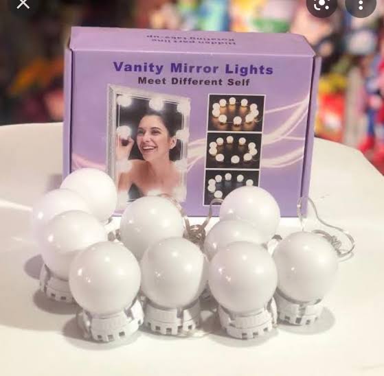 LED Vanity Mirror Bulb Lights – Hollywood Makeup Mirror Lighting Kit (10 Pcs Set, Adjustable Brightness) Mirror Light, Vanity Light