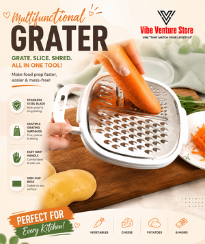 4-in-1 Multifunctional Vegetable Cutter | Slice, Grate, Peel & Chop Kitchen Tool