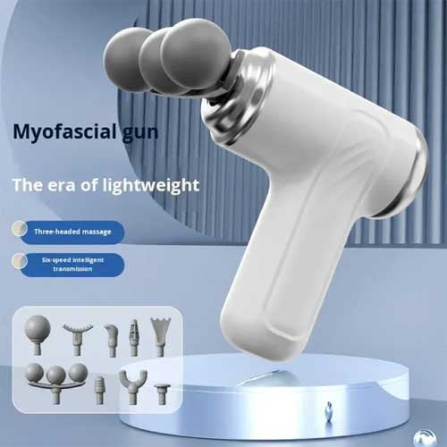 9-in-1 Three-Headed Fascia Gun Massager | Deep Tissue Muscle Massage Gun | USB Rechargeable