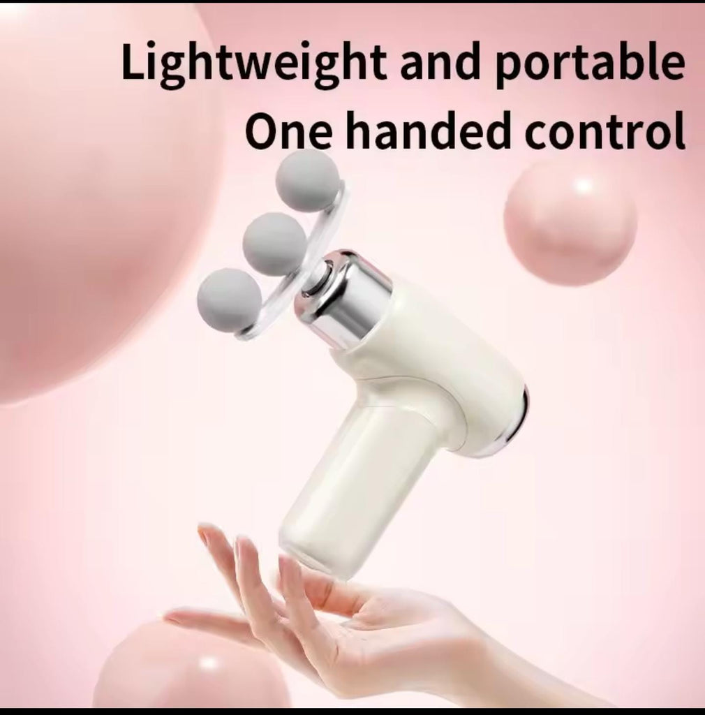 9-in-1 Three-Headed Fascia Gun Massager | Deep Tissue Muscle Massage Gun | USB Rechargeable