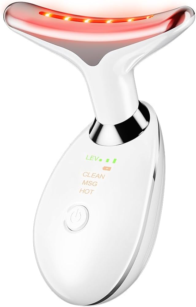 Face & Neck Massager |7 Color LED Face Massager |  LED Facial Massager | Skin Tightening Device | Anti Aging Massager | Facial Beauty Device | Neck Lifting Massager | LED Skin Care Tool | Wrinkle Remover | Beauty Massager | Home Spa Device | Face Sculptin