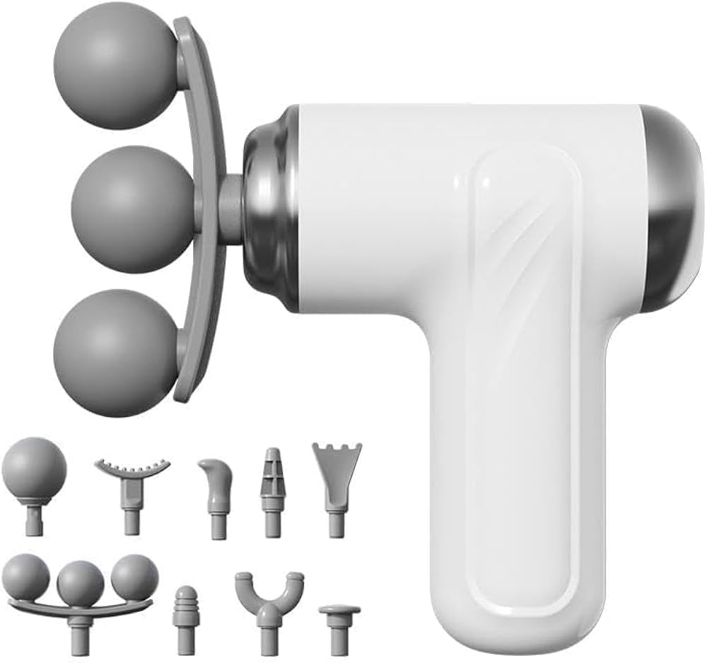 9-in-1 Three-Headed Fascia Gun Massager | Deep Tissue Muscle Massage Gun | USB Rechargeable