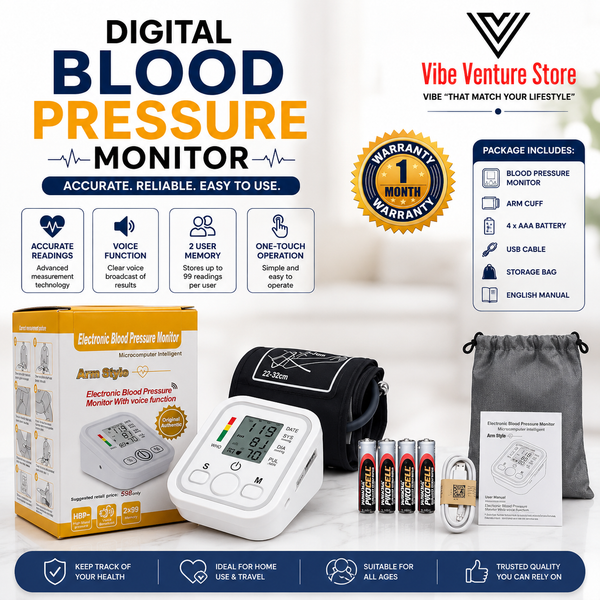 Digital Blood Pressure Monitor with Voice Function | Automatic Upper Arm BP Machine
