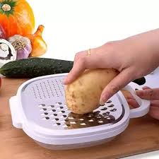 4-in-1 Multifunctional Vegetable Cutter | Slice, Grate, Peel & Chop Kitchen Tool