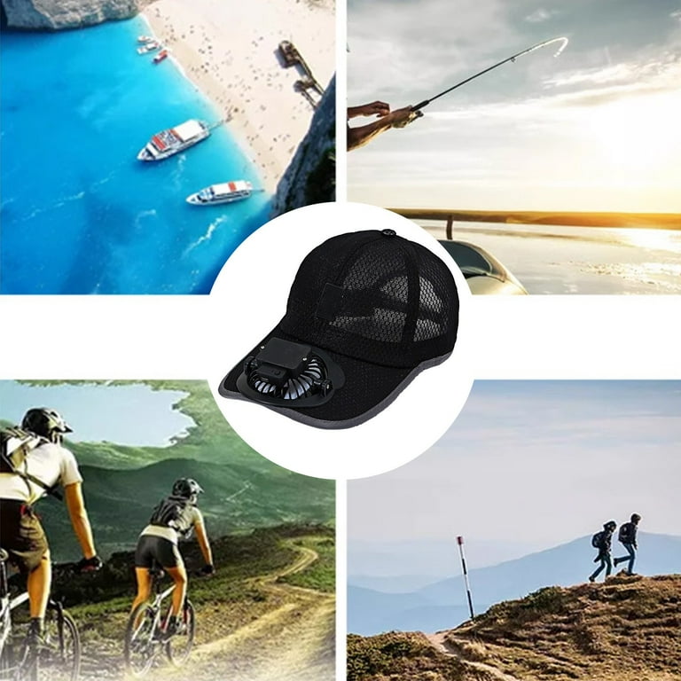 Solar Powered Cooling Cap Fan | Hands-Free Rechargeable Sun Hat Fan for Outdoor Use