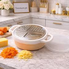 4-in-1 Multifunctional Vegetable Cutter | Slice, Grate, Peel & Chop Kitchen Tool