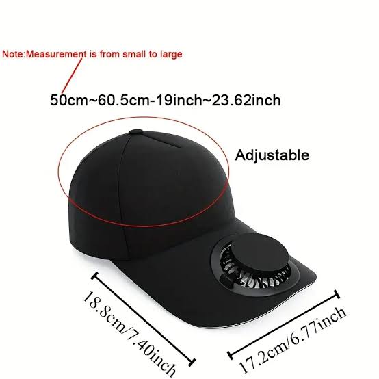 Solar Powered Cooling Cap Fan | Hands-Free Rechargeable Sun Hat Fan for Outdoor Use